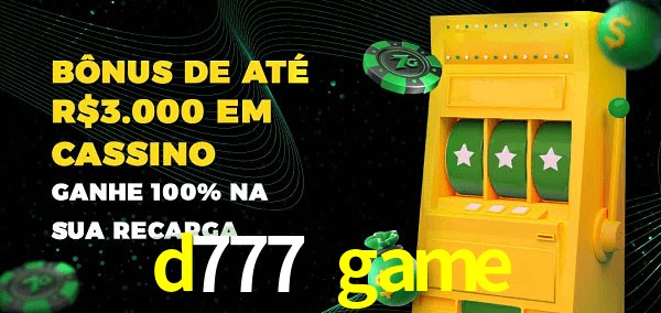 d777 game melhor bônus de depósito