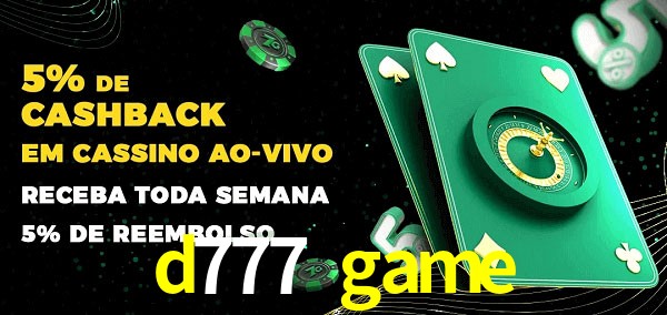 Promoções do cassino ao Vivo d777 game